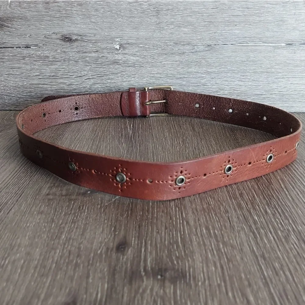 American Eagle Outfitters Brown Perforated Grommet Belt Small